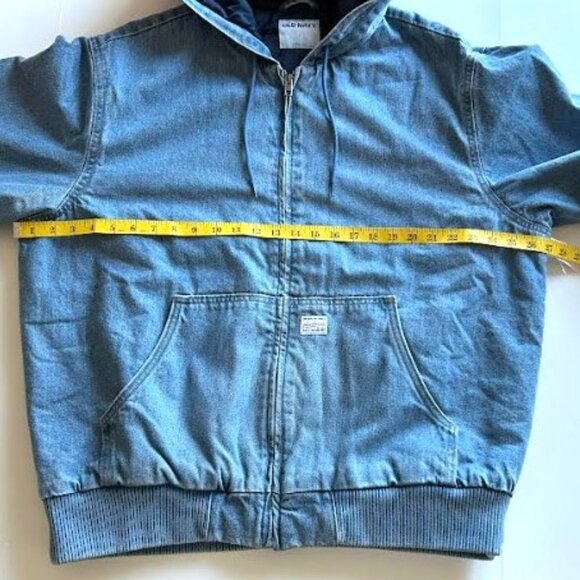 Old Navy Oversized Denim Zip Hoodie Medium Wash Lined L - Picture 8 of 10